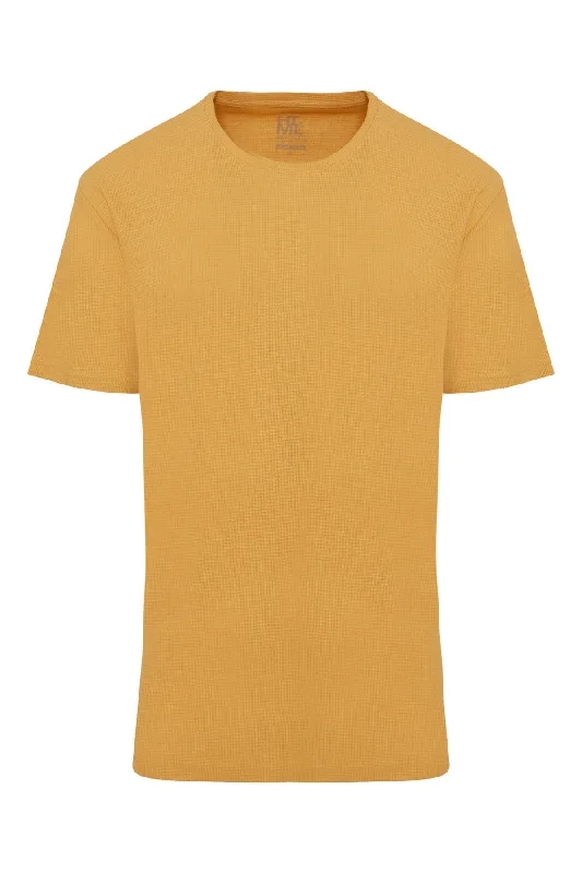 Slim Fit Mustard Cotton Crew Neck T-Shirt