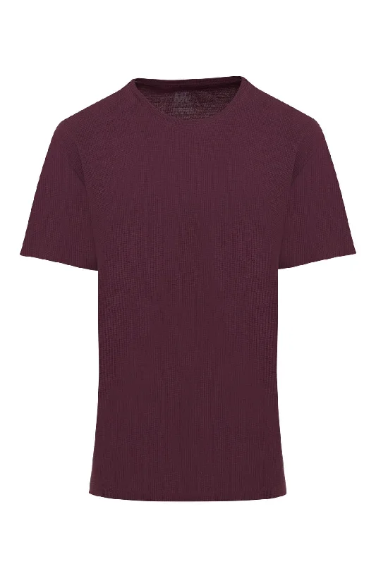 Slim Fit Plum Cotton Crew Neck T-Shirt