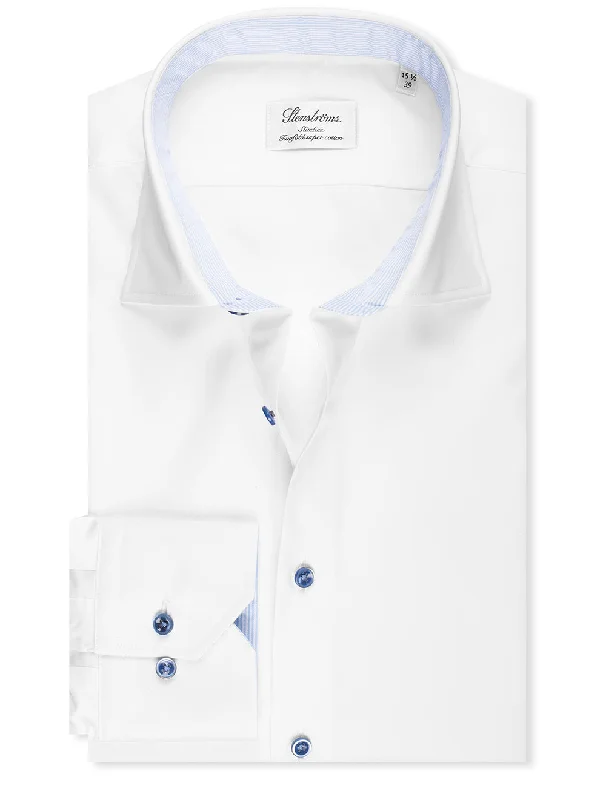 Slimline White Contrast Shirt White