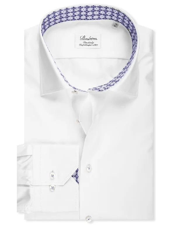 Fitted Contrast Shirt White