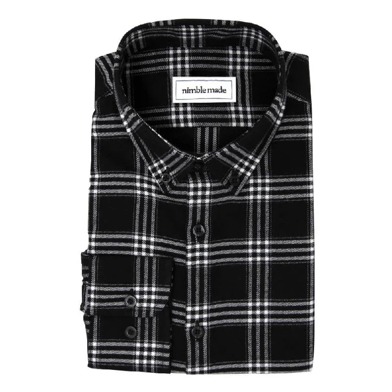 Black and White Flannel Button Down Shirt | The Script