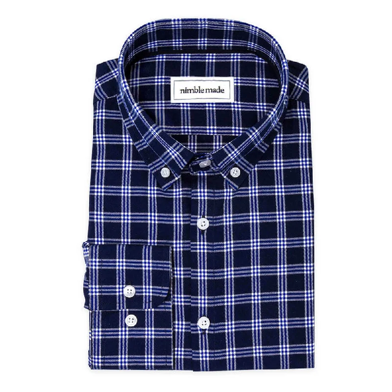 Blue and White Flannel Button Down Shirt | The Indigo