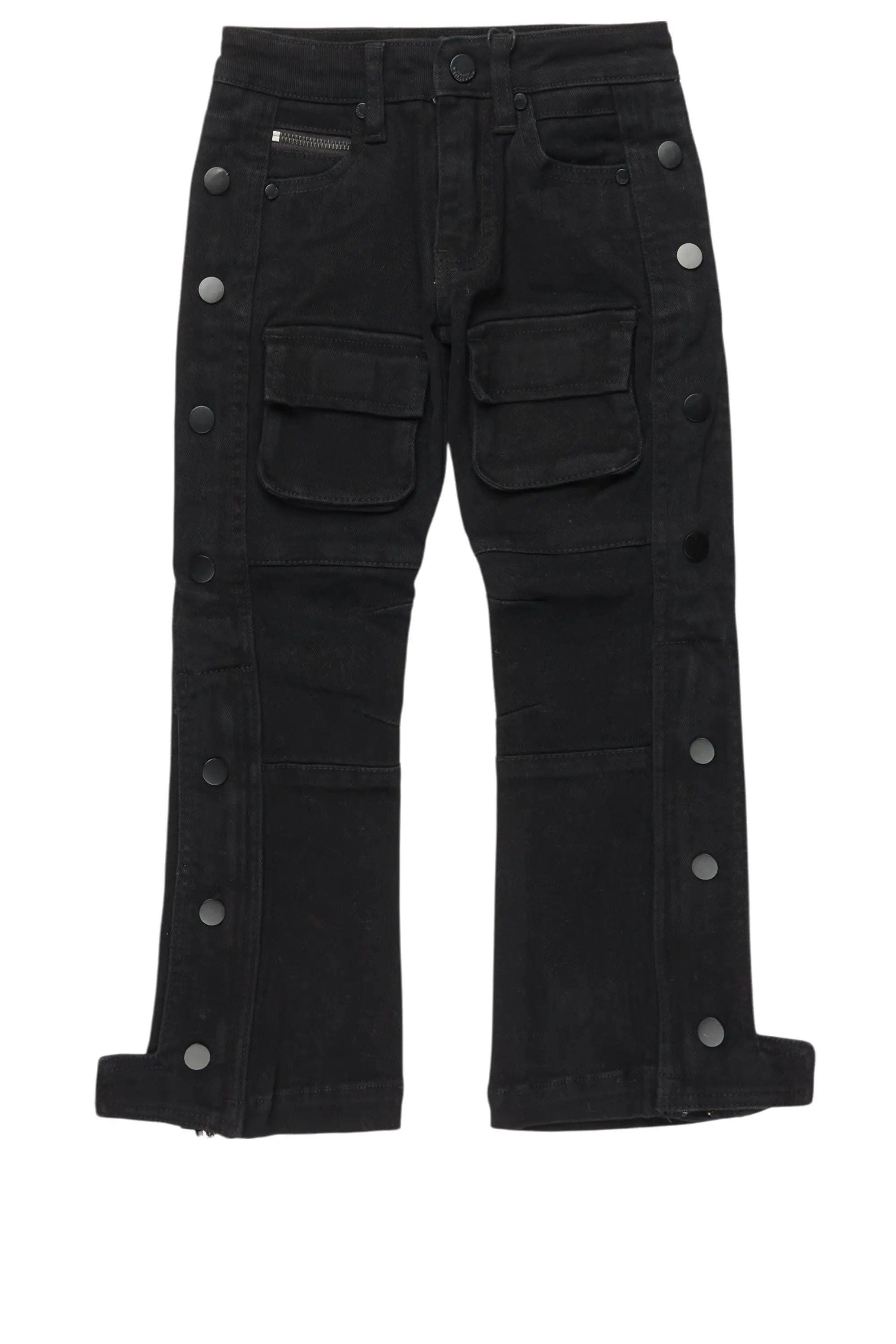 Boys Yuri Black Baggy Fit Cargo Jean