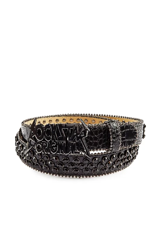 Jazlynn Black Rhinestone Belt