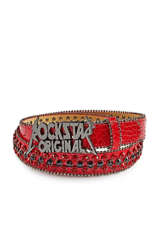 Jazlynn Red Rhinestone Belt