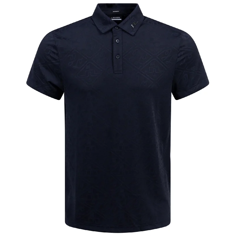 Bison Regular Jacquard Polo JL Navy - AW24