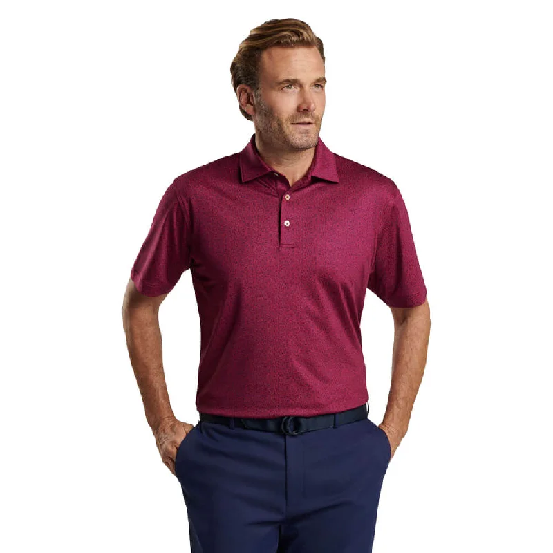 Peter Millar Beer Garden Performance Jersey Polo Shirt - Pomegranate