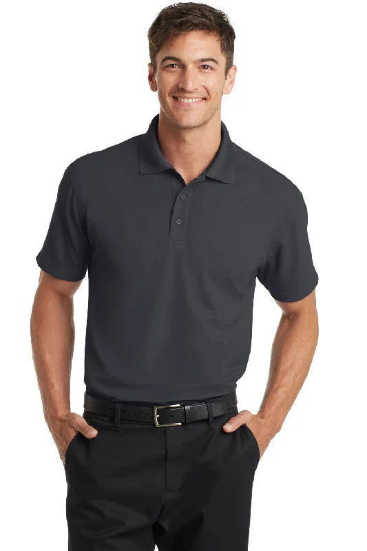 Port Authority Mens Dry Zone Moisture Wicking Short Sleeve Polo Shirt - Battleship Grey