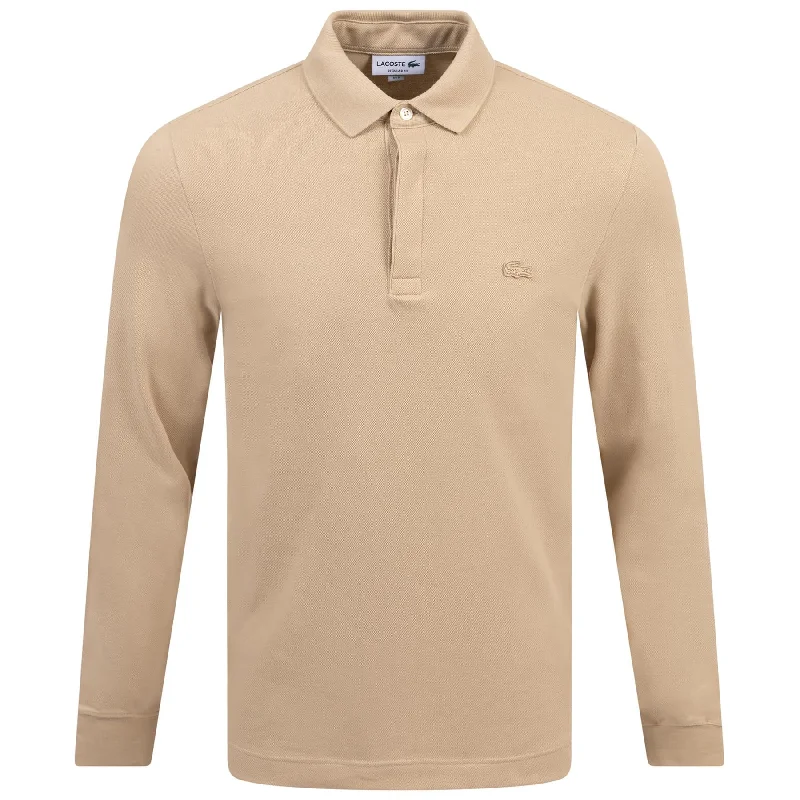 Smart Paris LS Stretch Cotton Polo Beige - AW24