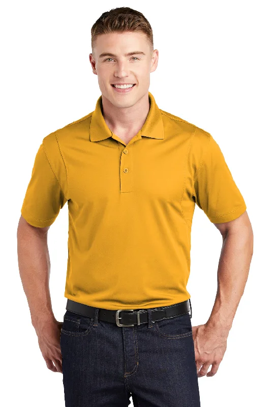 Sport-Tek Mens Sport-Wick Moisture Wicking Short Sleeve Polo Shirt - Gold