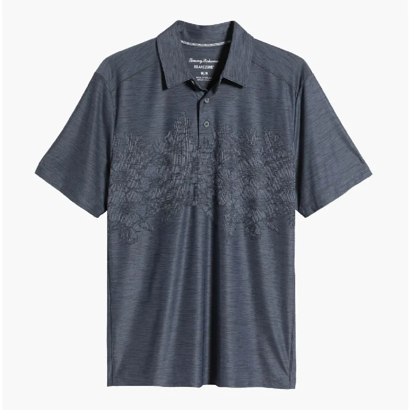 Tommy Bahama IslandZone Palm Coast Hibiscus Border Polo Shirt - Coal